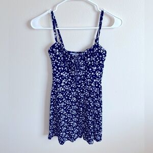 Navy Blue Ditsy Floral Hollister Dress